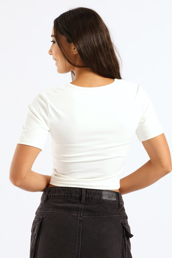 Skin Tight Square Neck Tee - White