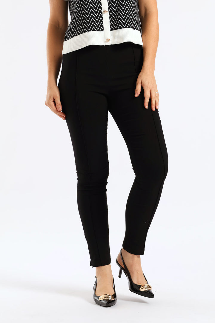 Smart Pin Tuck Skinny Pant - Black