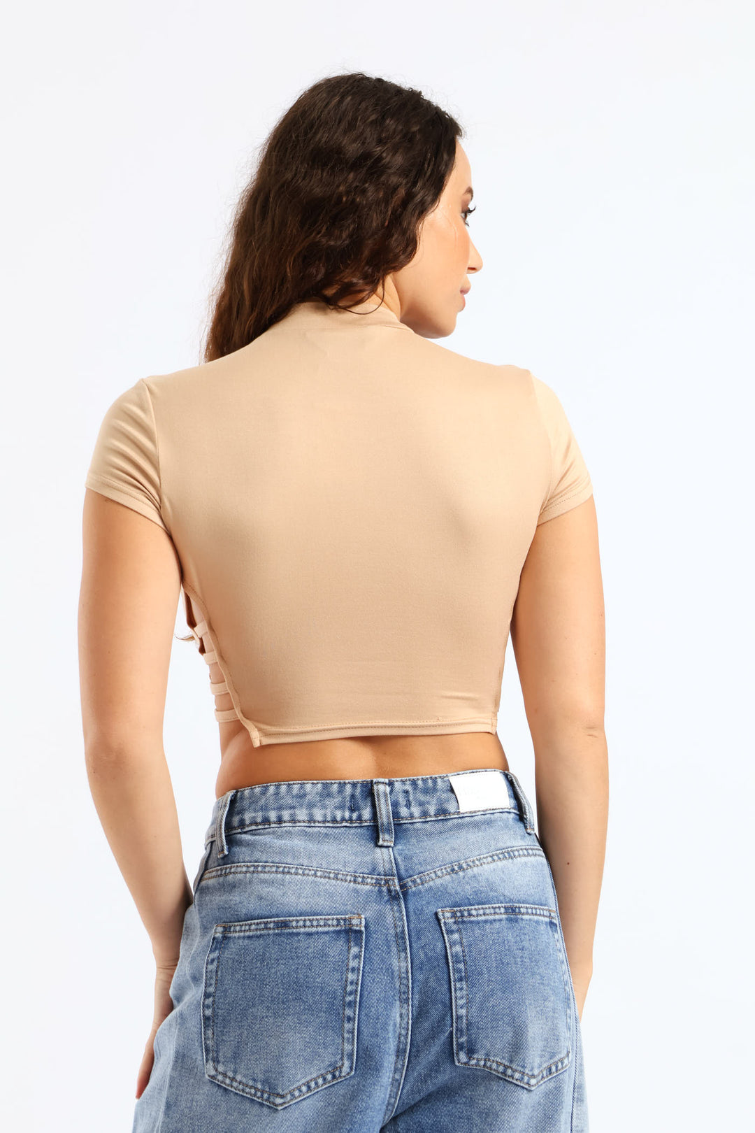 Side Strap Tee - Beige