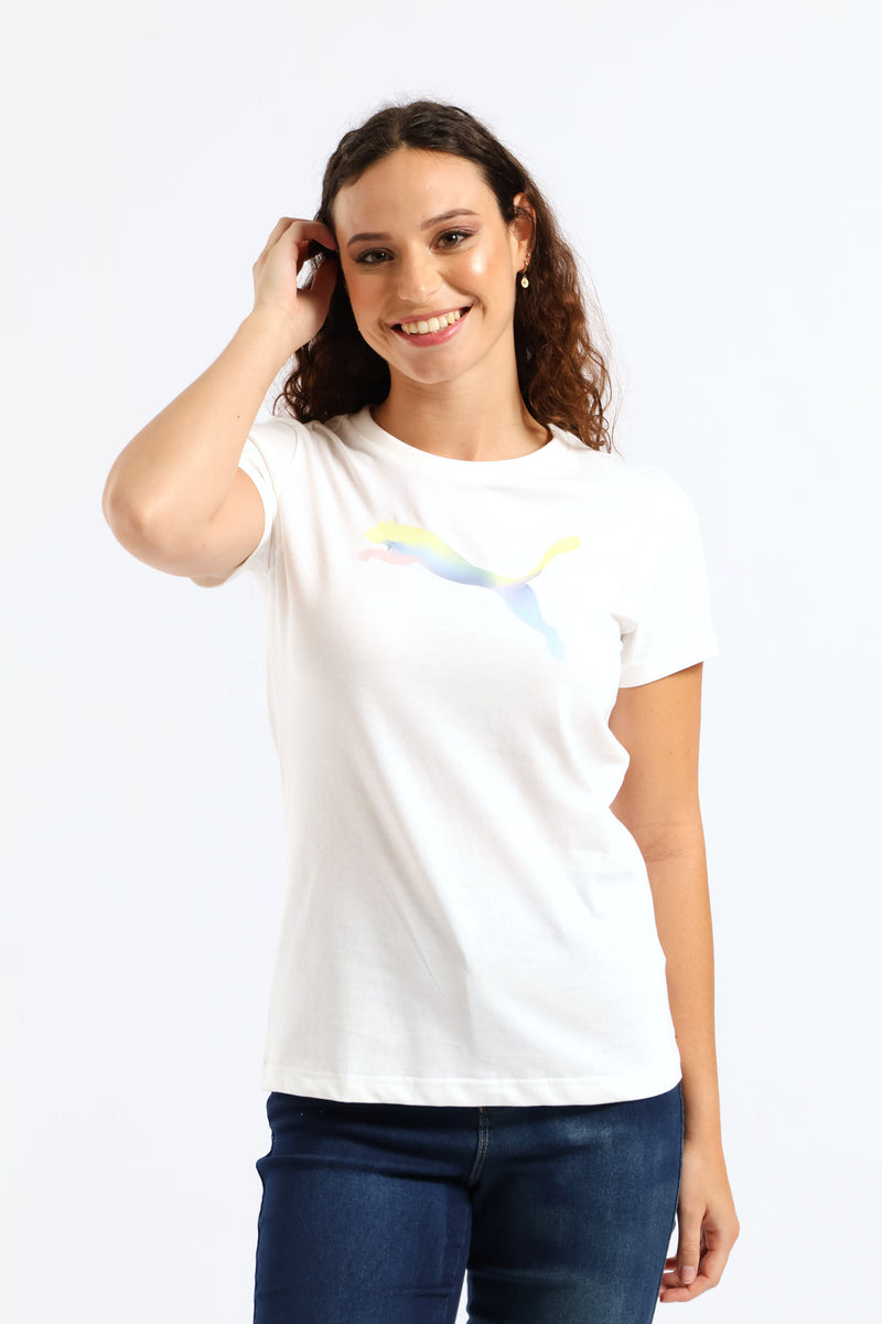 Graphic Gradient Tee - White