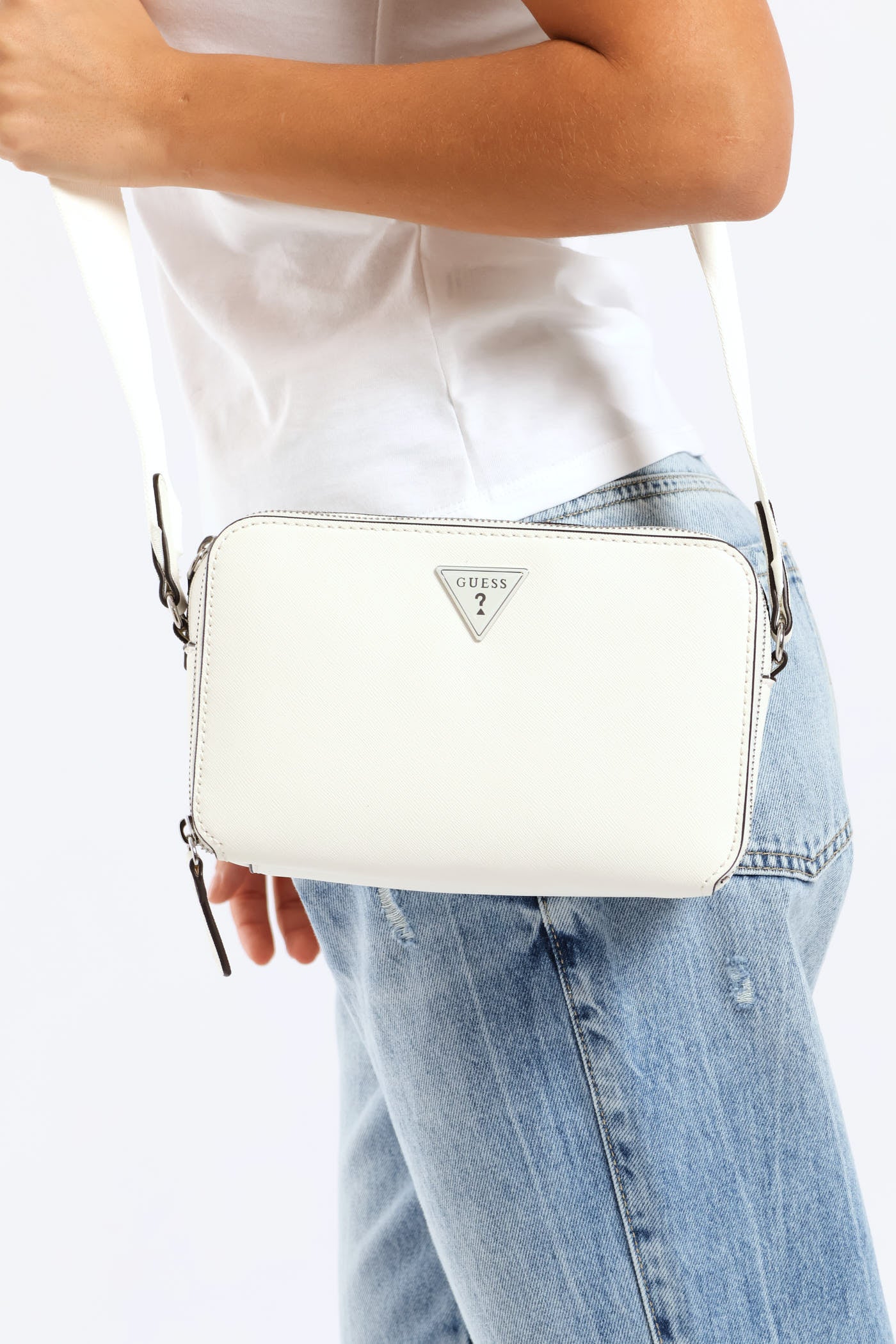 Ladies Viviette Mini Double Zip Crossbody Bag - White – Edgars