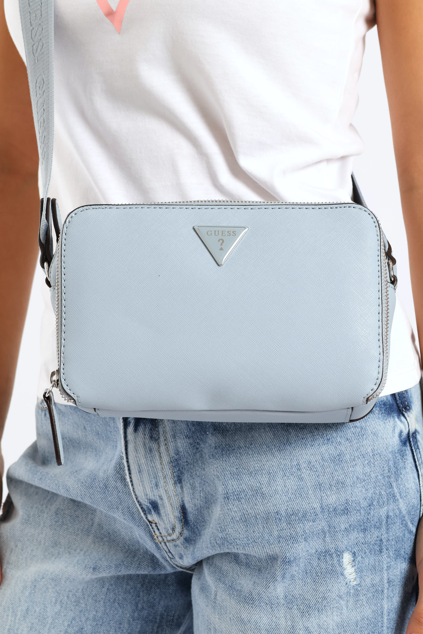 Ladies Viviette Mini Double Zip Crossbody Bag - Blue – Edgars