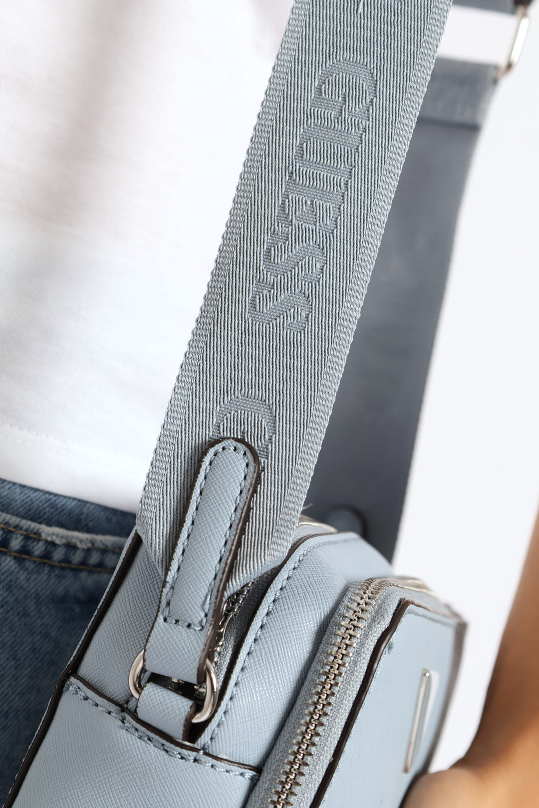 Viviette Mini Double Zip Crossbody Bag - Blue