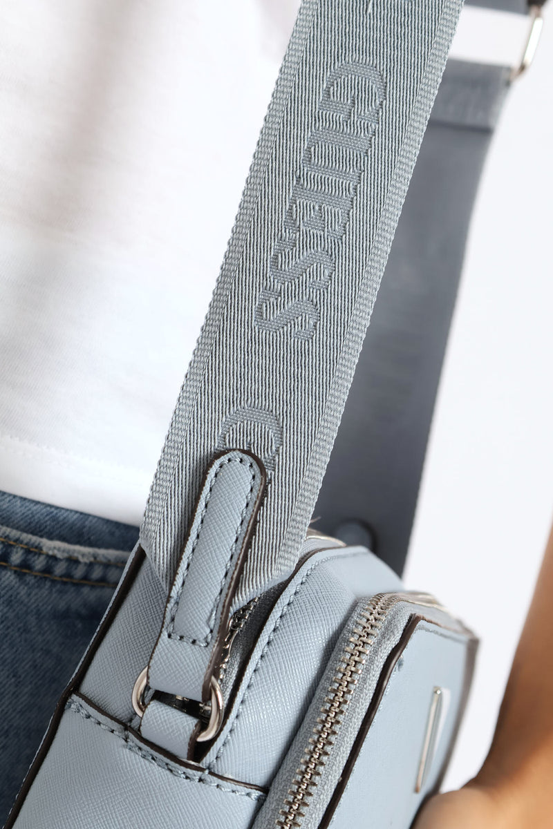 Viviette Mini Double Zip Crossbody Bag - Blue