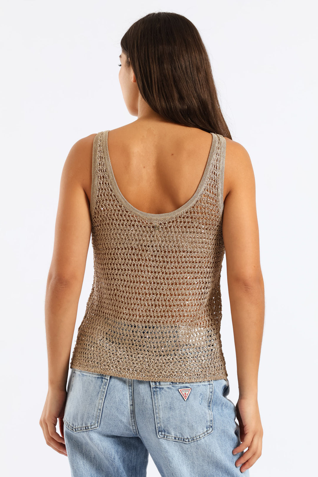 Open Stitch Ava Tank - Gold