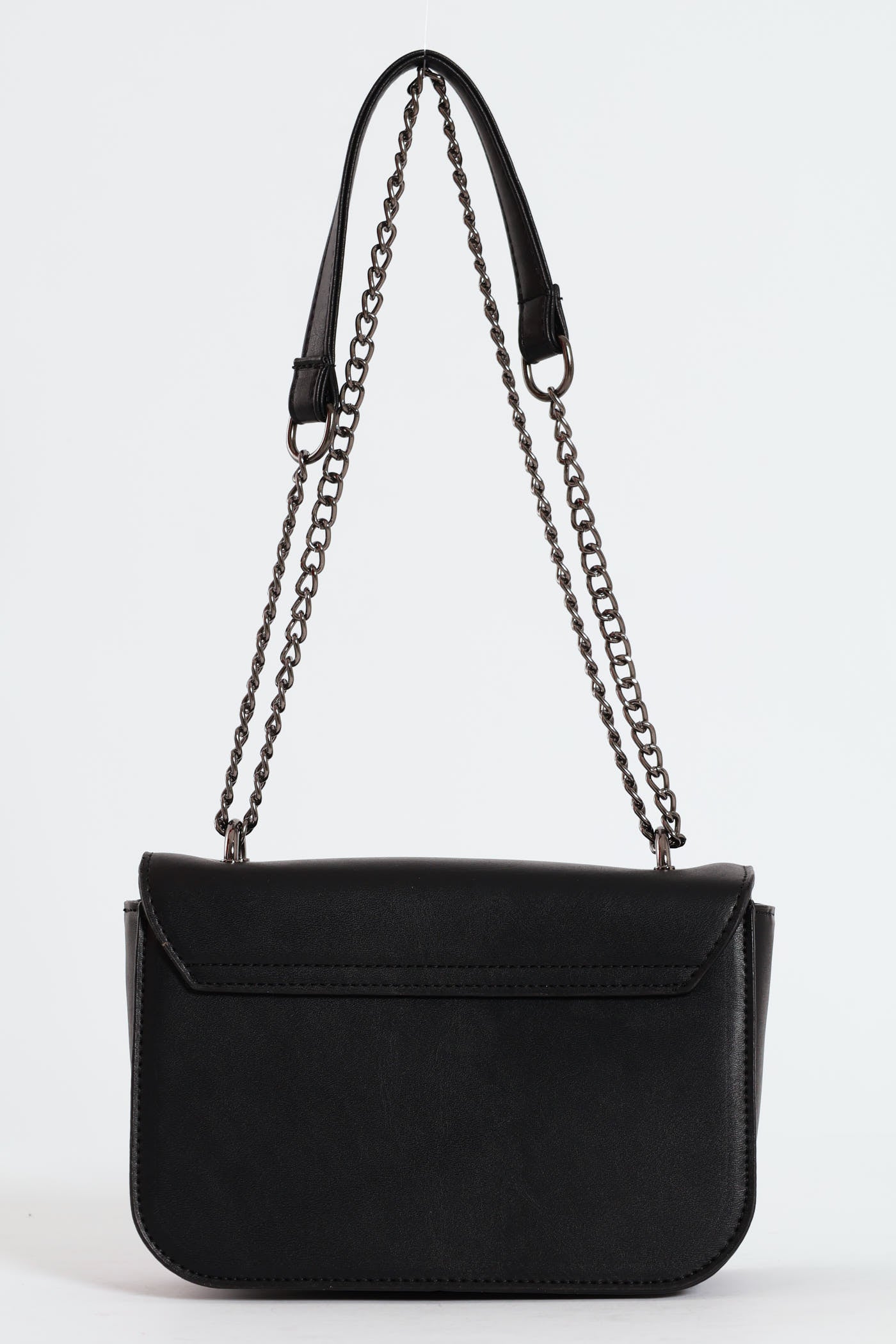 Ladies Gunmetal Front Clasp Satchel Bag - Black – Edgars