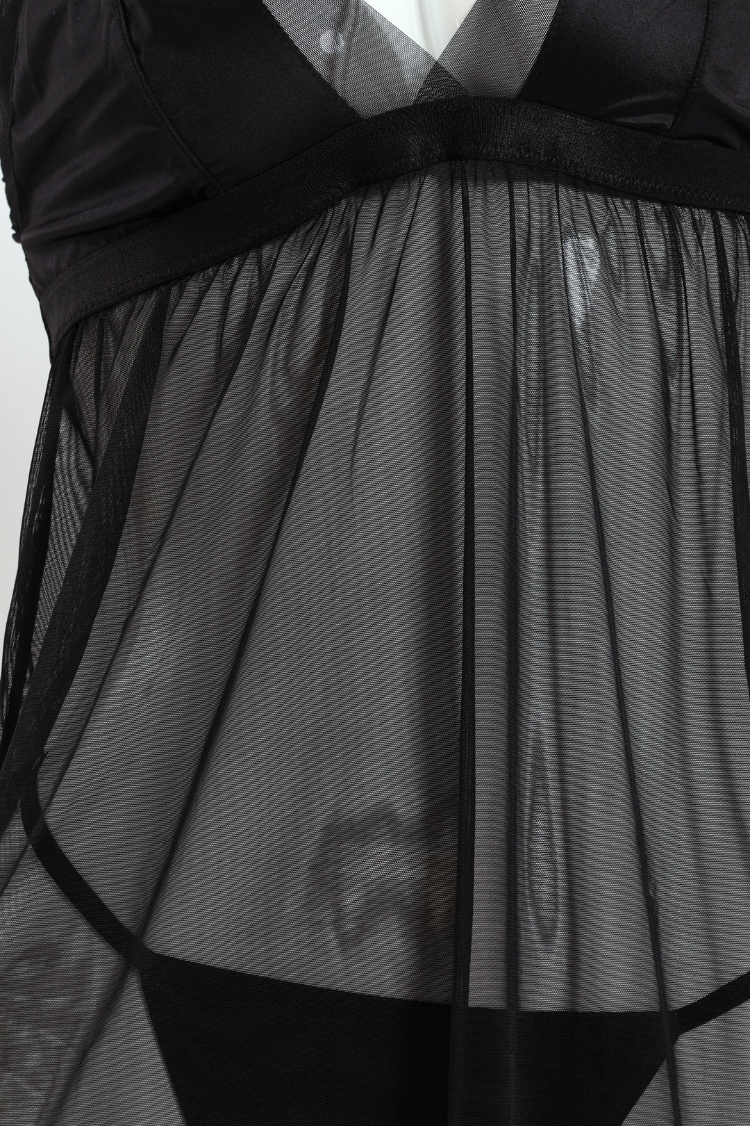 Chemise & T-String Set - Black