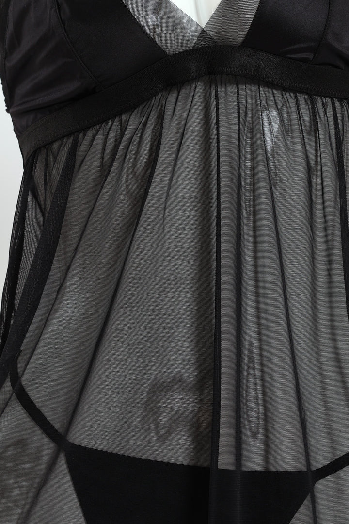 Chemise & T-String Set - Black