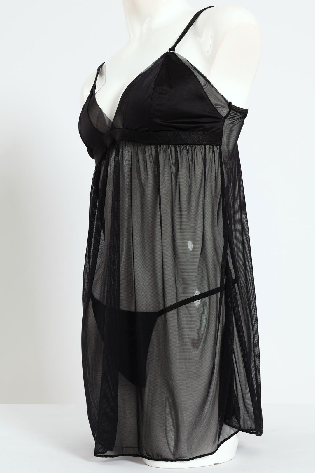 Chemise & T-String Set - Black