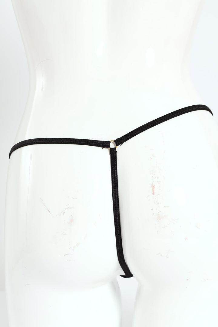 Chemise & T-String Set - Black