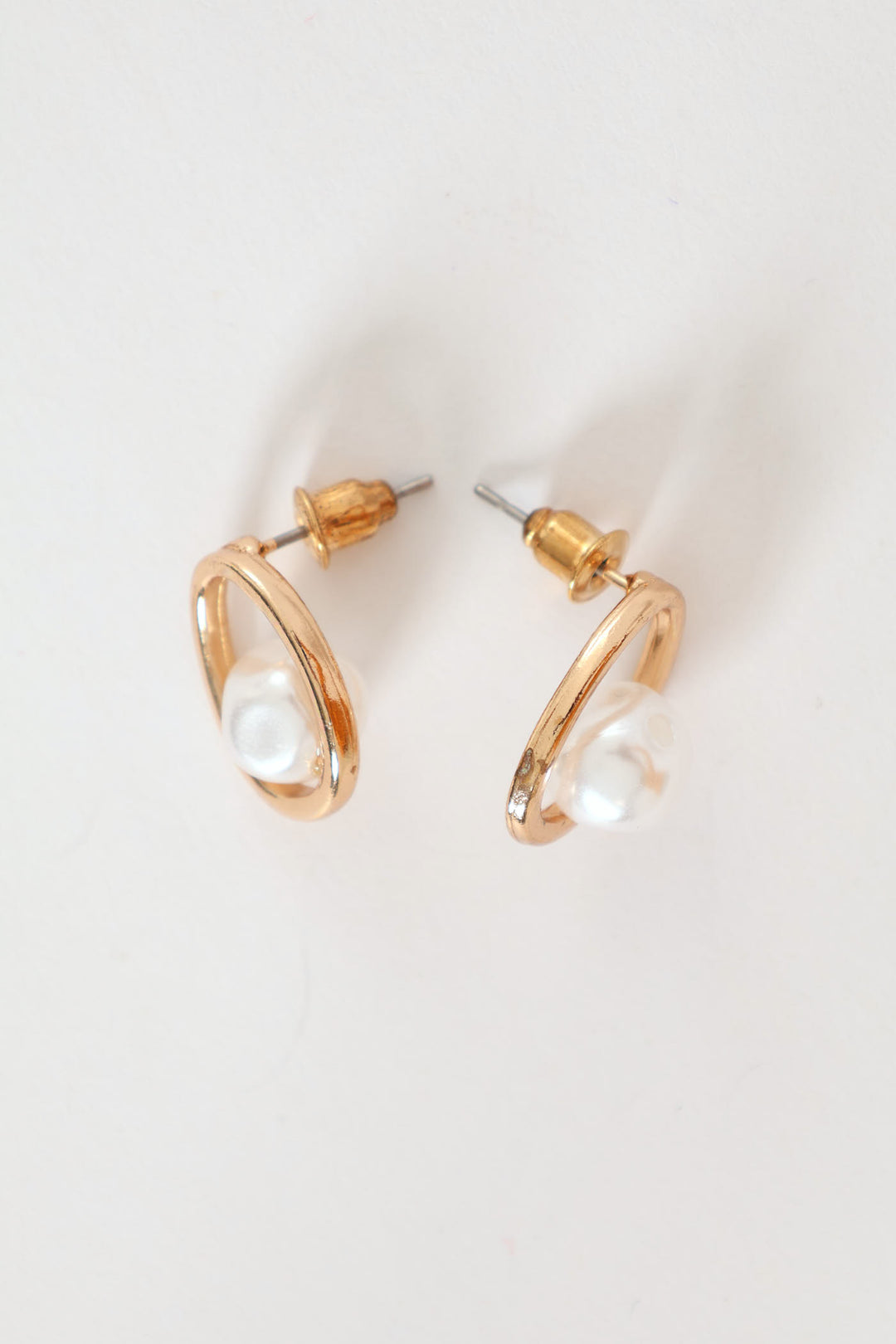 2 Pack Pearl Bead Pendant Necklace & Earring Set - Gold