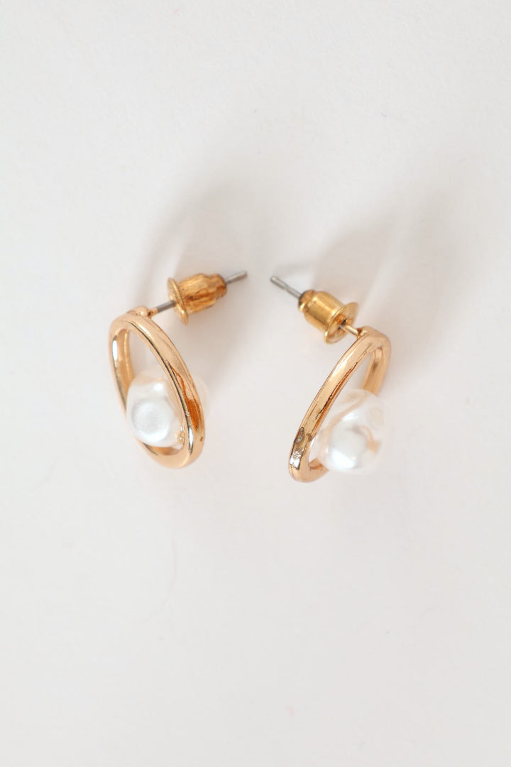 2 Pack Pearl Bead Pendant Necklace & Earring Set - Gold