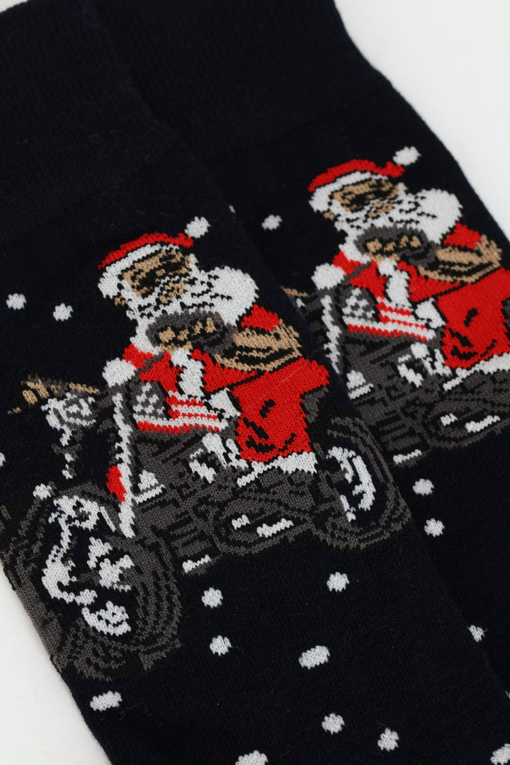 Ho Ho Ho Xmas Socks - Navy