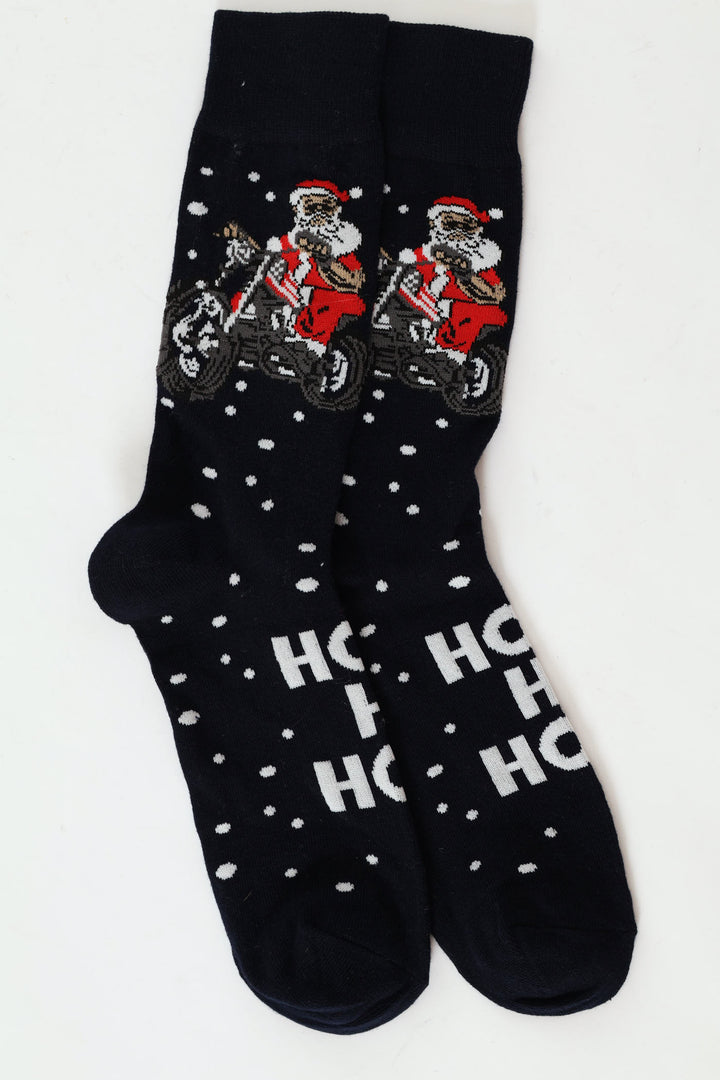 Ho Ho Ho Xmas Socks - Navy