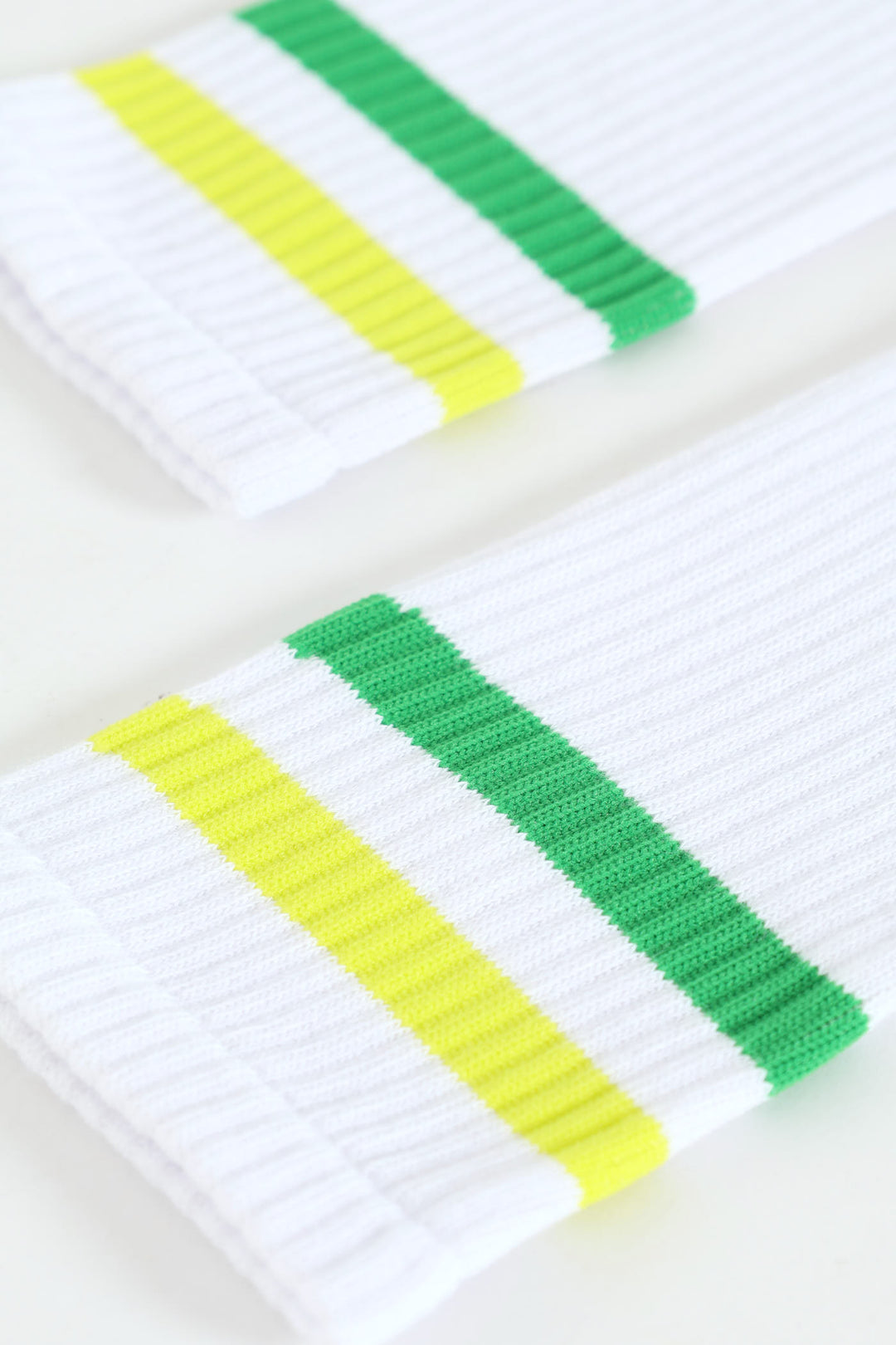 Stripe Sports Socks - White/Green