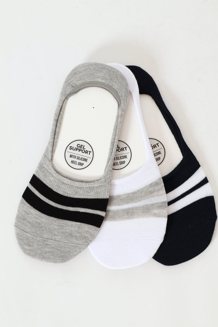 3 Pack Secret Socks - Navy/Grey/White