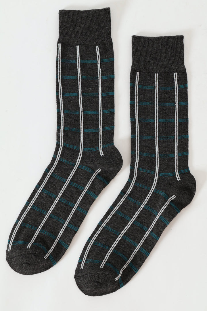 Single Stripe Socks - Charcoal