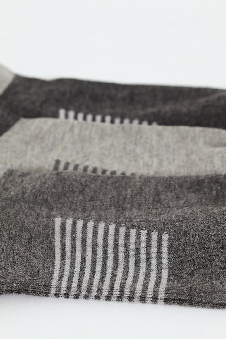 3 Pack Design Lowcut Socks - Grey
