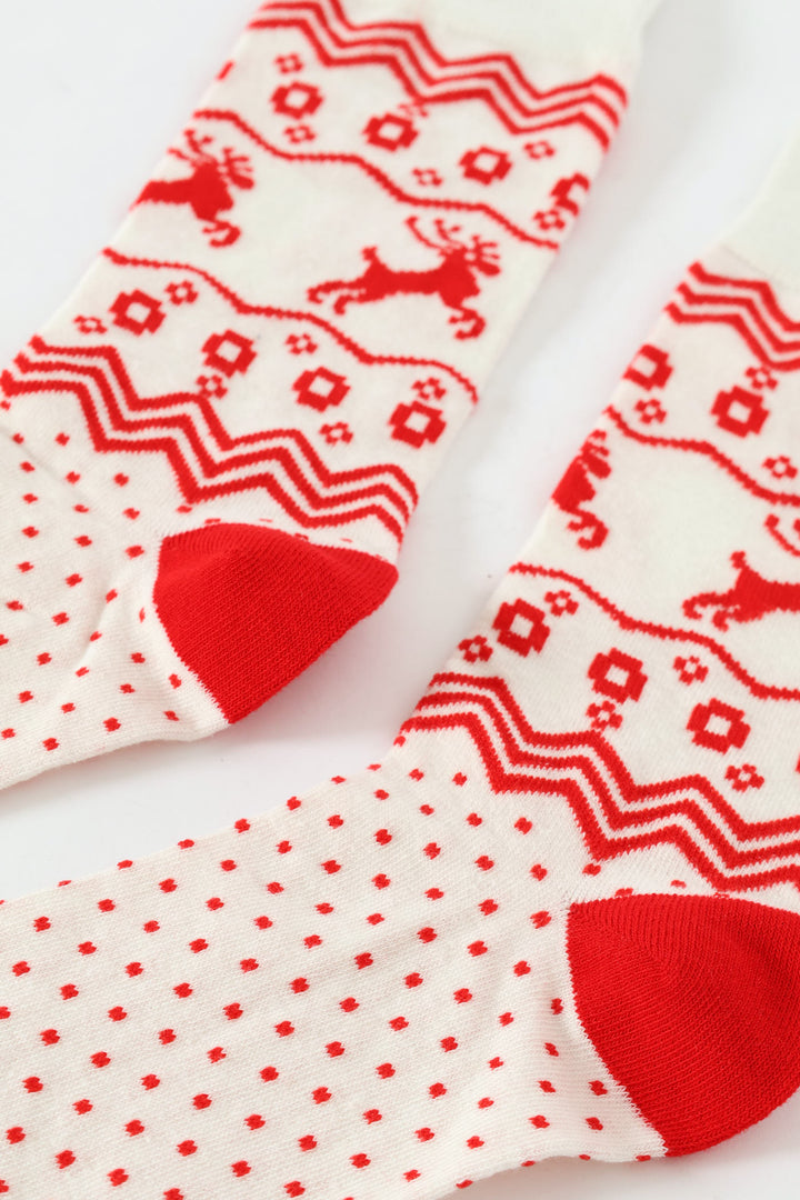 Christmas Socks - Cream/Red