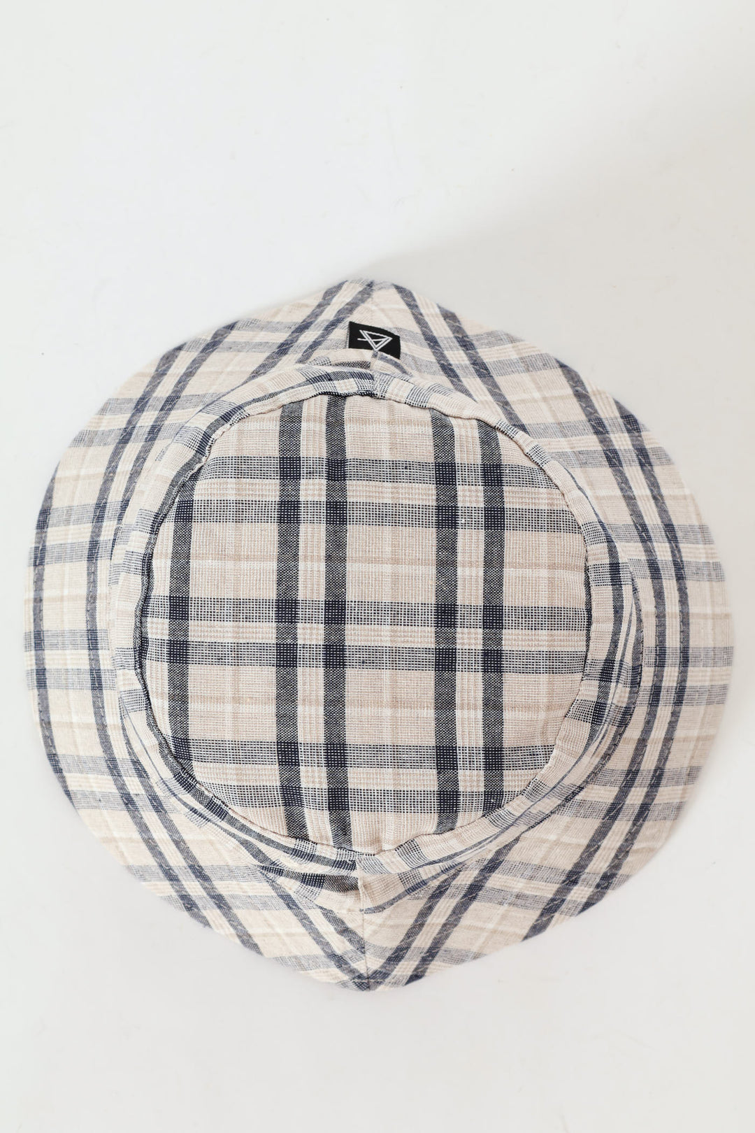 Linen Check Bucket Hat - Beige