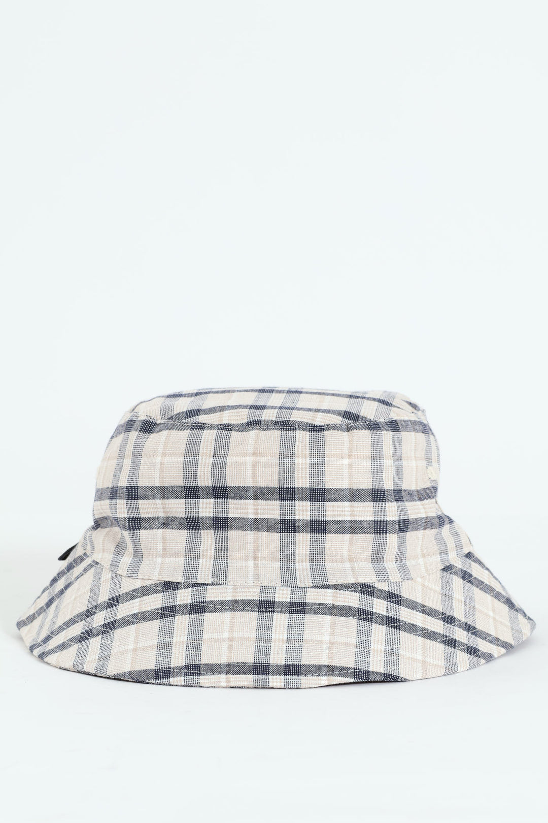 Linen Check Bucket Hat - Beige
