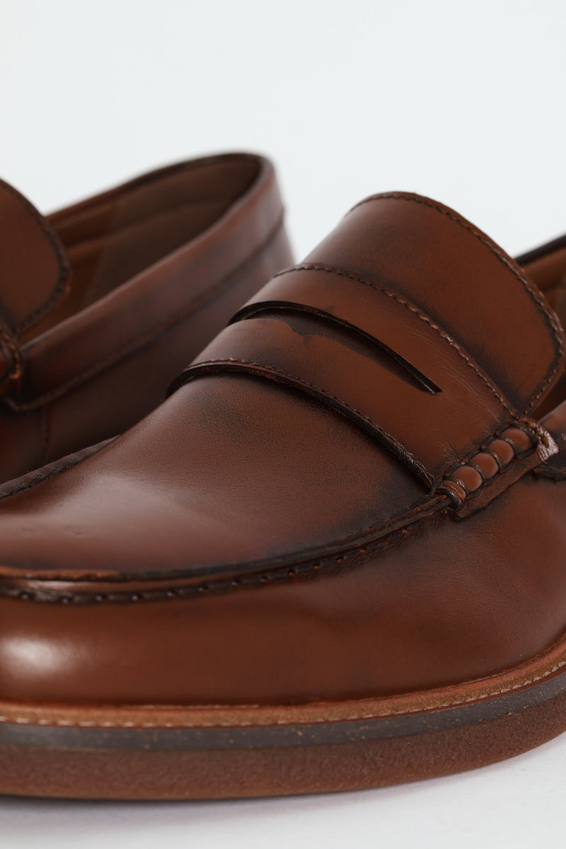 Penny Moccasin Formal Shoe - Brown