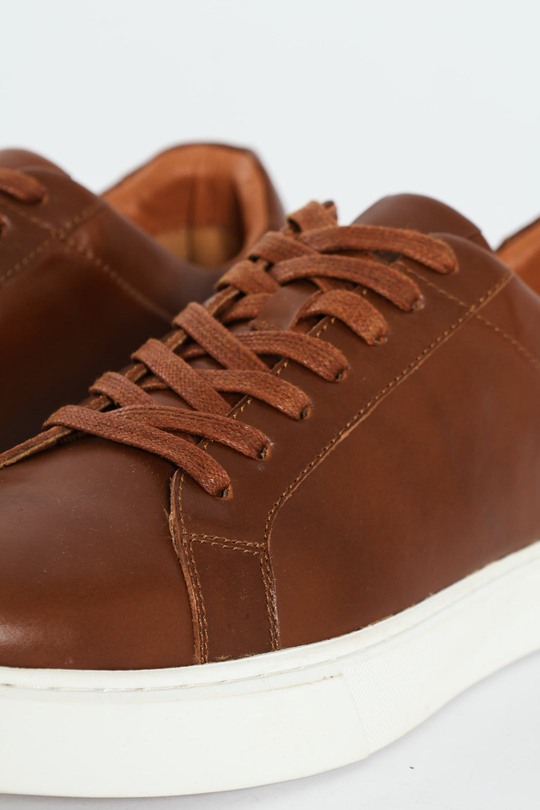Leather Lace Up Sneaker - Brown