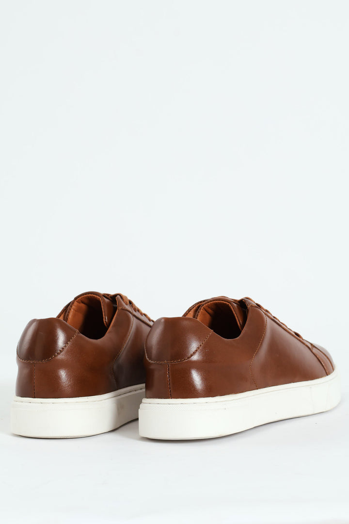 Leather Lace Up Sneaker - Brown