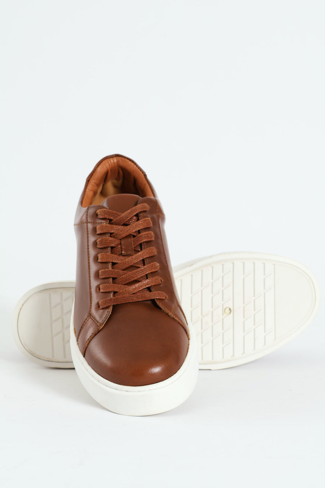 Leather Lace Up Sneaker - Brown