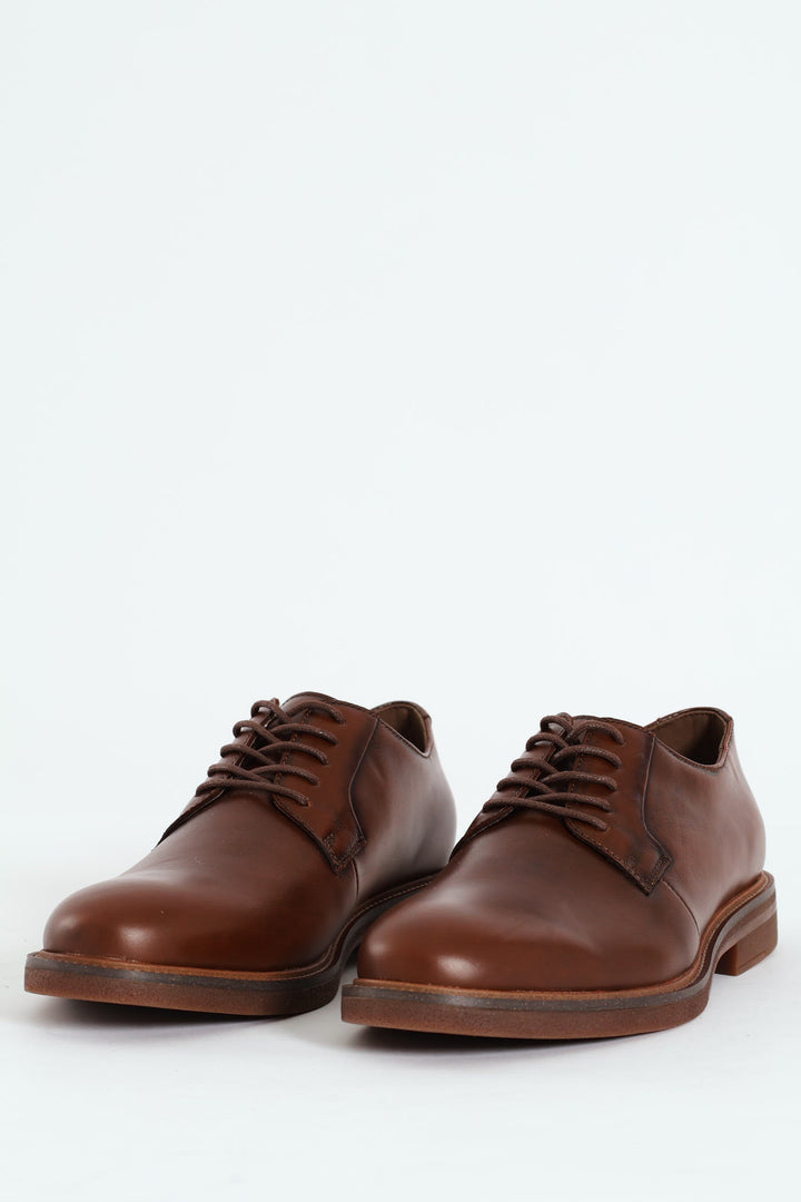 Lace Up Derby Formal Shoe - Brown