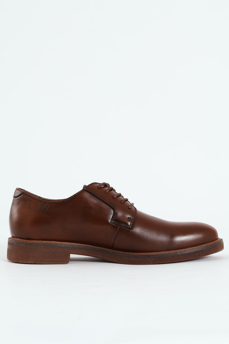 Lace Up Derby Formal Shoe - Brown