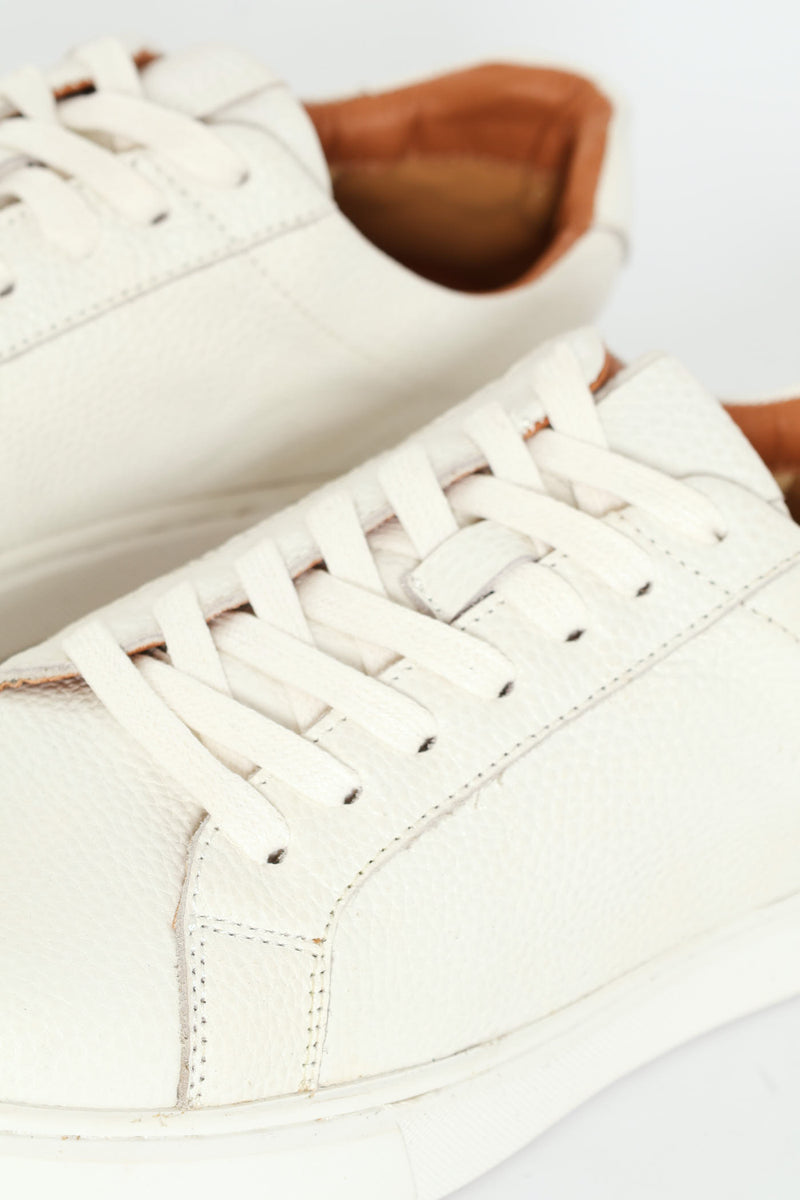 Leather Lace Up Sneaker - White