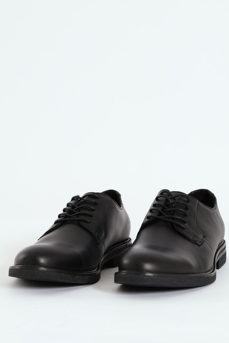 Lace Up Derby Formal Shoe - Black