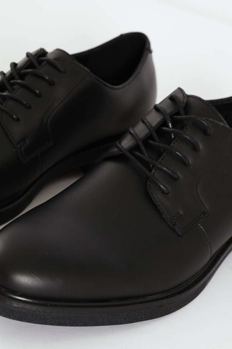 Lace Up Derby Formal Shoe - Black