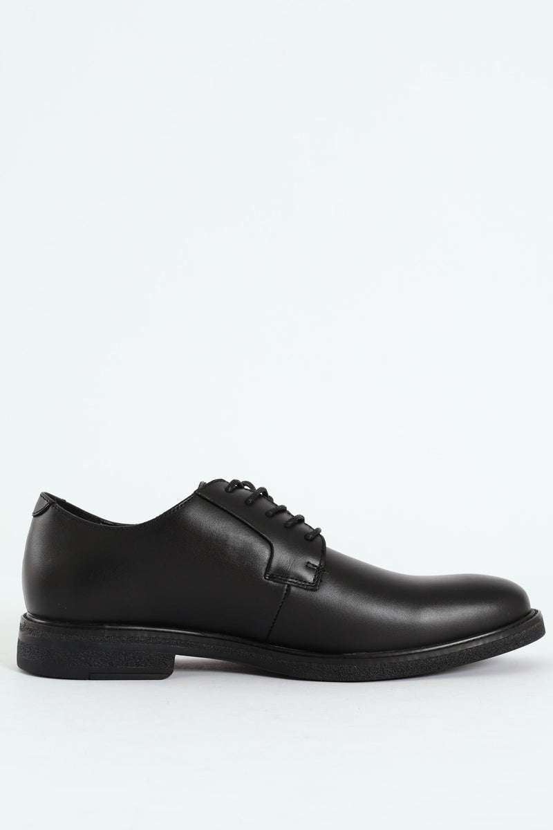 Lace Up Derby Formal Shoe - Black