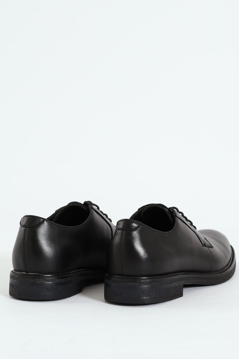 Lace Up Derby Formal Shoe - Black