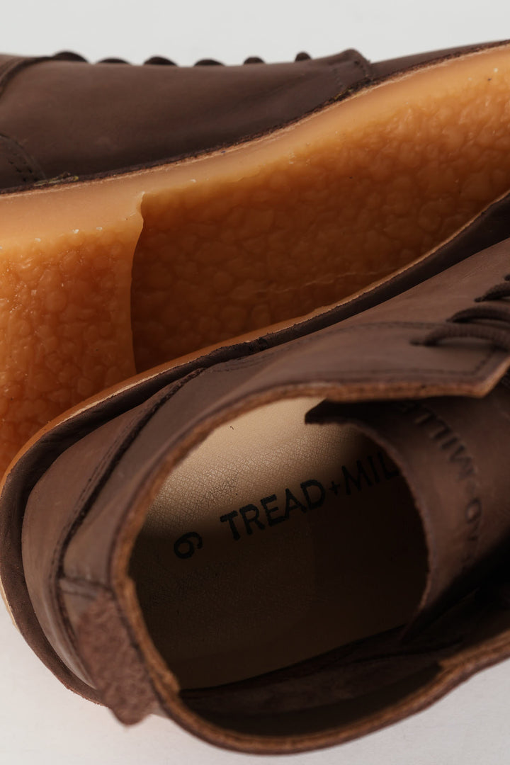 Leather Stitched Down Lace Up Boot - Brown