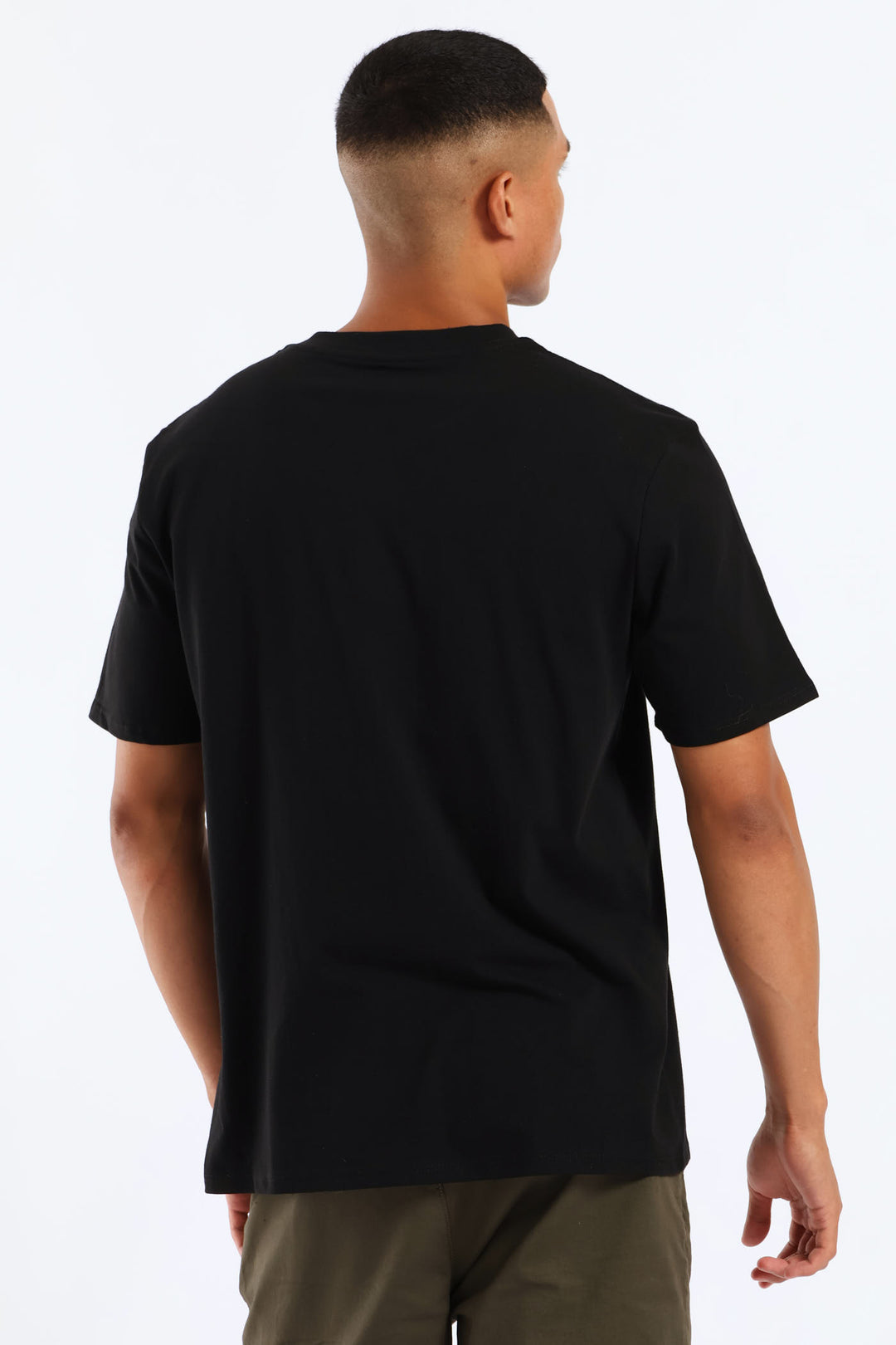 Front Chest Print Tee - Black