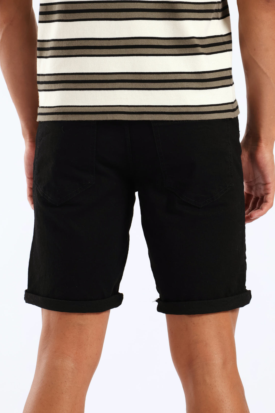 Basic Denim Shorts - Black