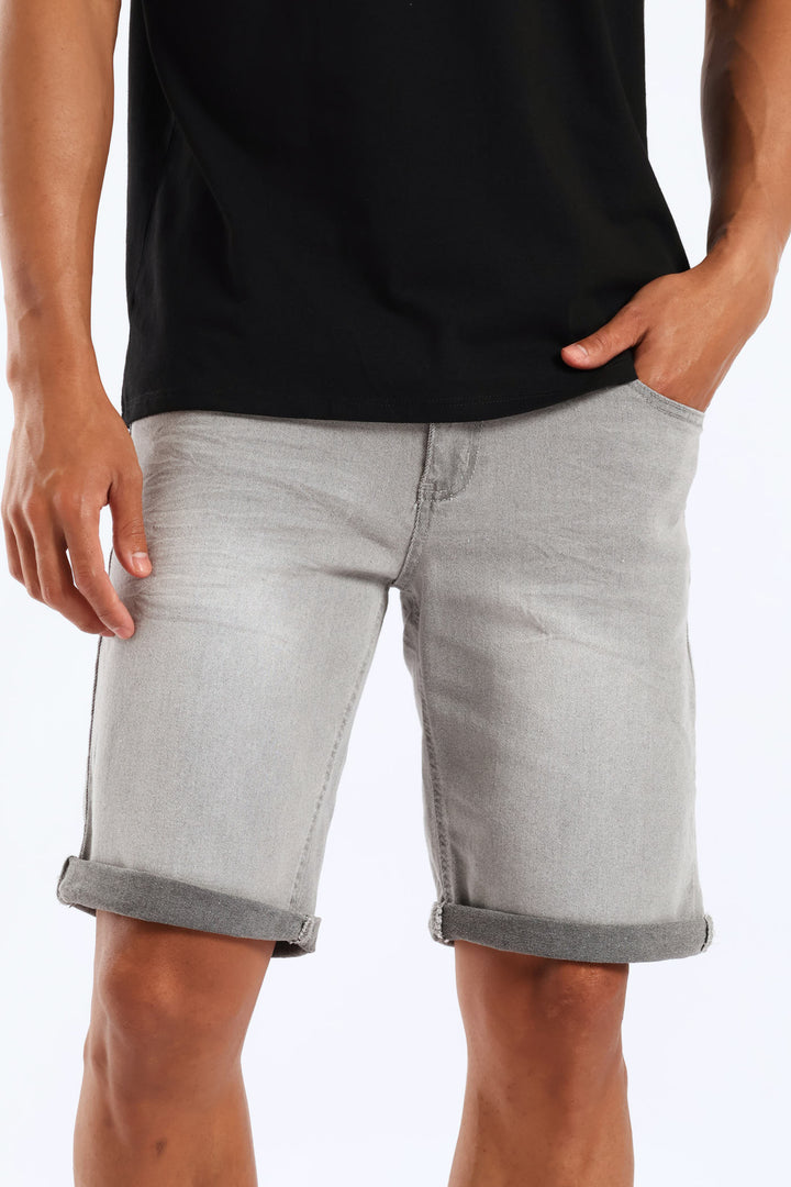 Denim Shorts - Light Grey