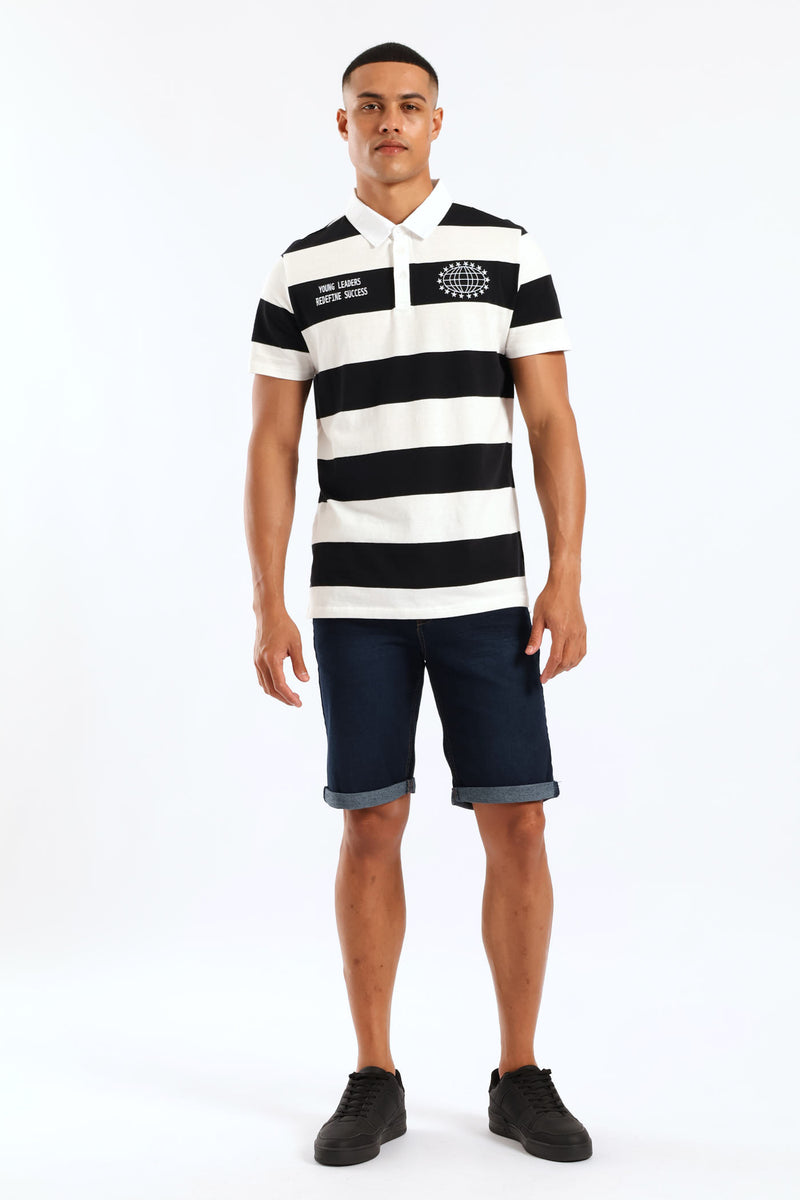 Raw Wash Denim Shorts - Dark Blue