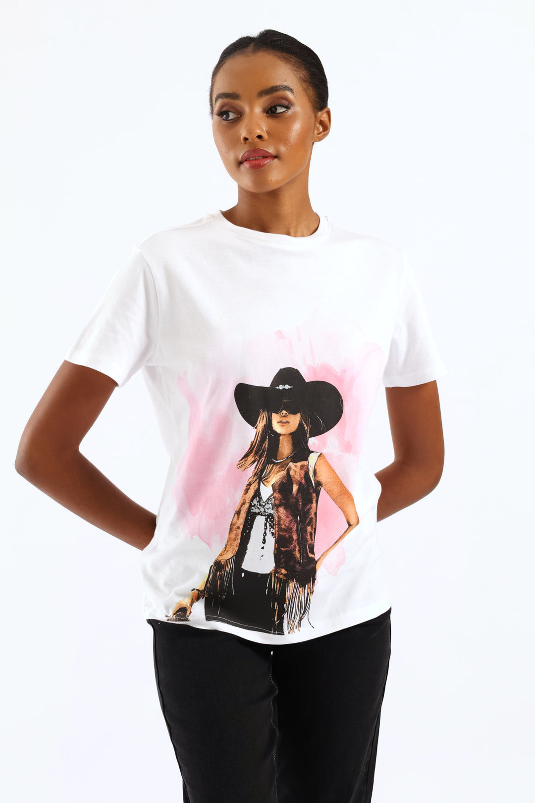 Cowgirl Foil Tee - White