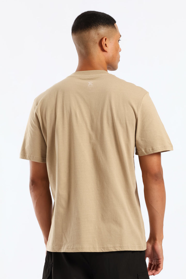 Eagle Print Tee - Taupe