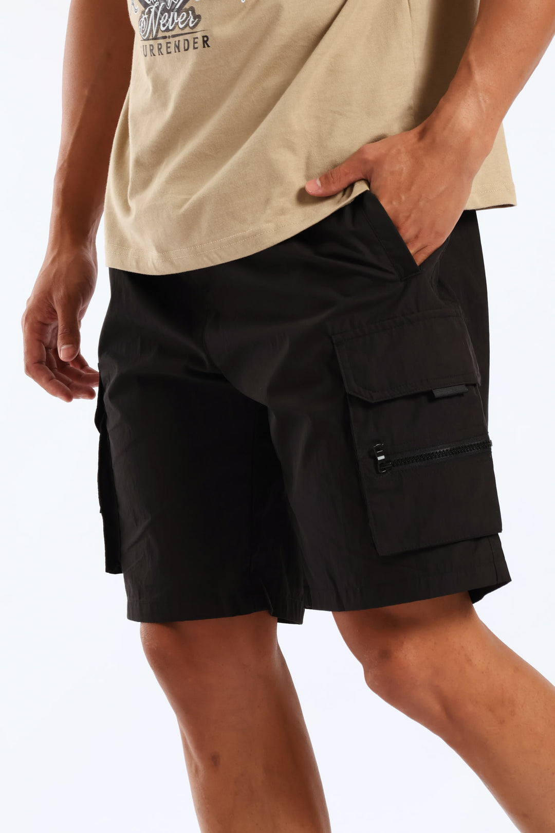 Zip Cargo Short - Black