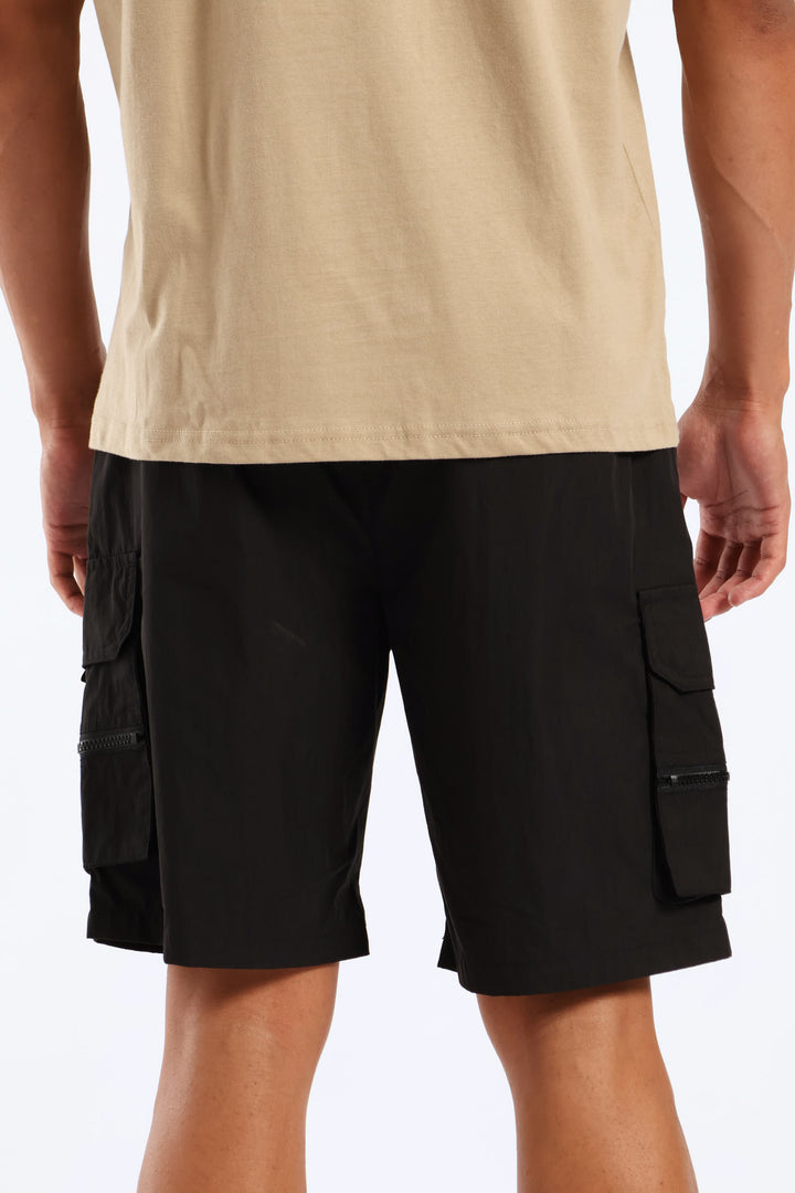 Zip Cargo Short - Black