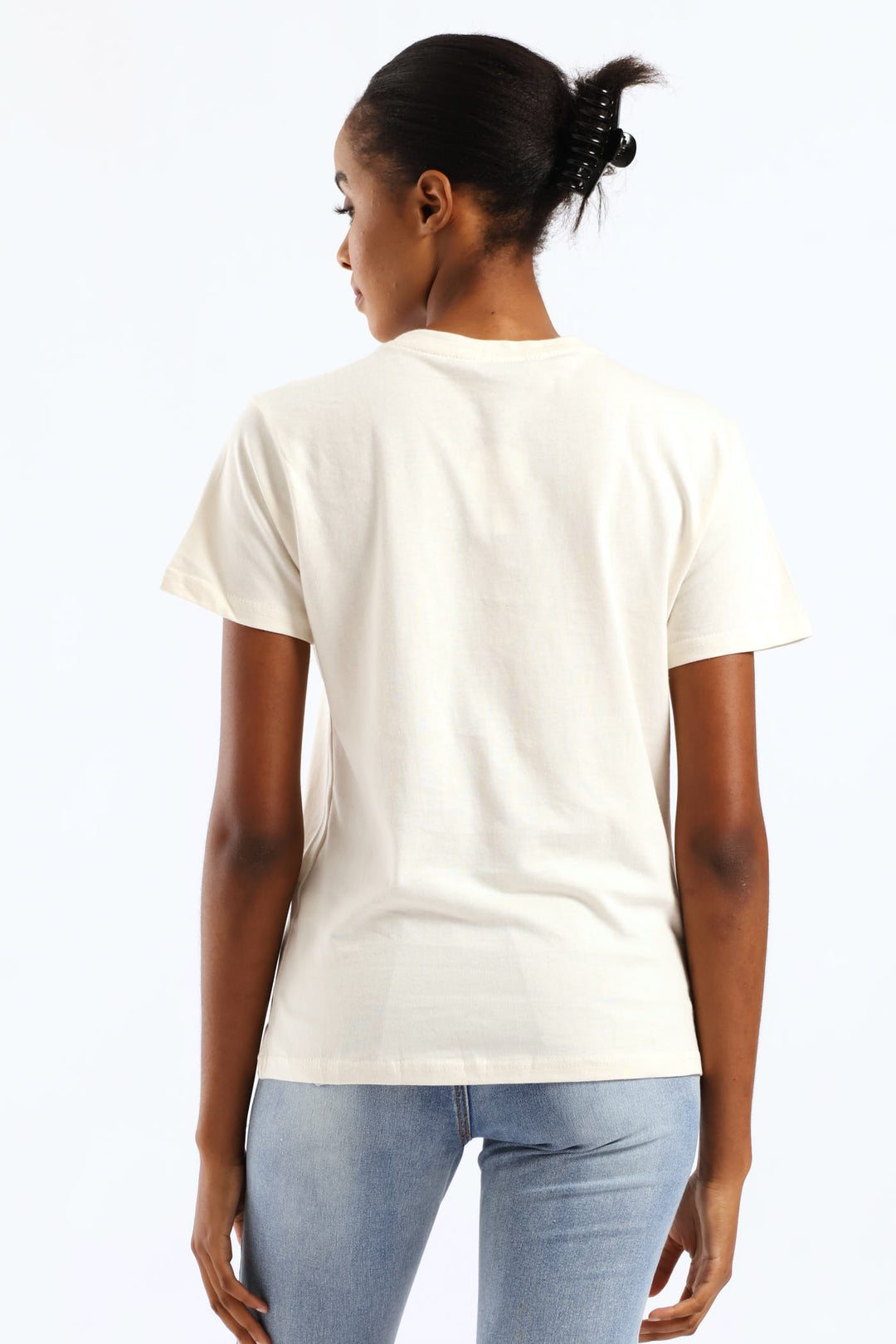 Leopard In Orchids Tee - Off White