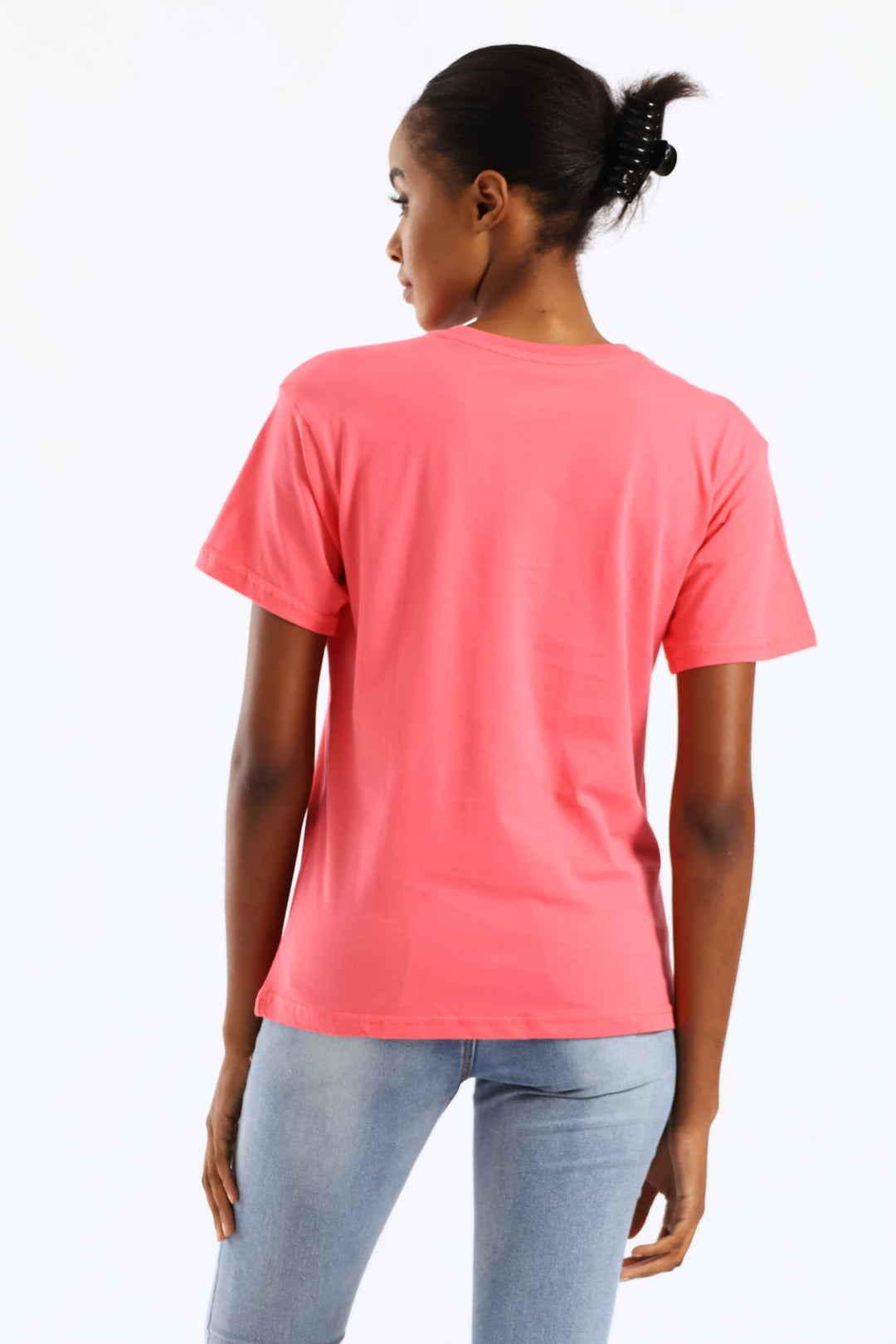 Tropical Palm Foil Tee - Bright Pink