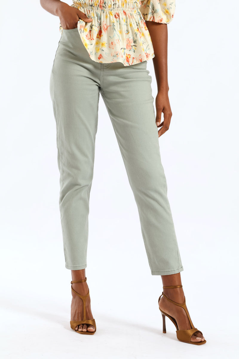 Hi-Rise Mom Jean - Sage