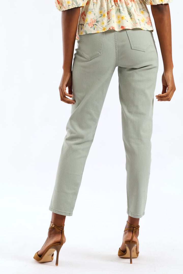 Hi-Rise Mom Jean - Sage