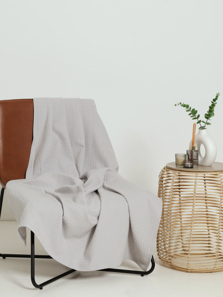 Waffle Cotton Throw 110X170cm - Grey